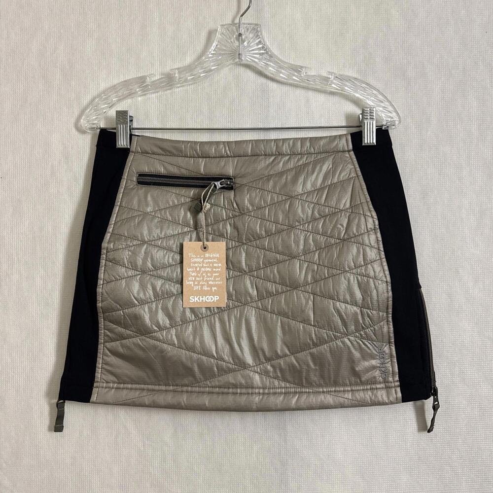 SKHOP Women's Quilted Silver Mini Skirt